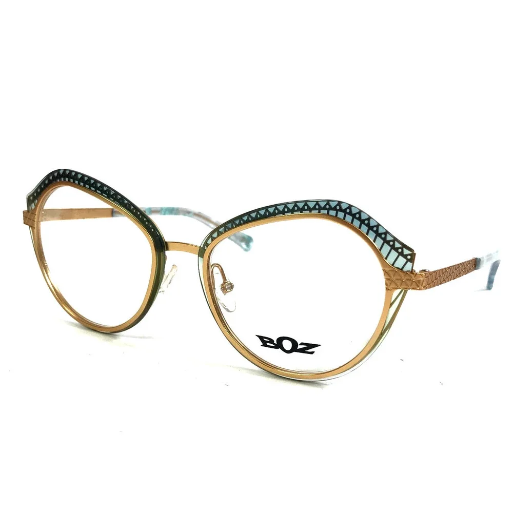 BOZ Eyeglasses Frames IVETTE 2050 Gradient Green Blue Matte Gold 52-18-140